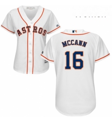 Womens Majestic Houston Astros 16 Brian McCann Authentic White Home Cool Base MLB Jersey