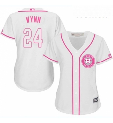 Womens Majestic Houston Astros 24 Jimmy Wynn Authentic White Fashion Cool Base MLB Jersey 