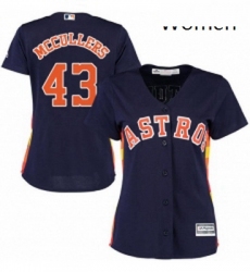 Womens Majestic Houston Astros 43 Lance McCullers Authentic Navy Blue Alternate Cool Base MLB Jersey