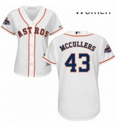 Womens Majestic Houston Astros 43 Lance McCullers Authentic White Home 2017 World Series Champions Cool Base MLB Jersey