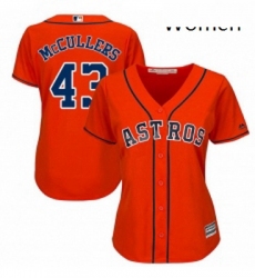 Womens Majestic Houston Astros 43 Lance McCullers Replica Orange Alternate Cool Base MLB Jersey