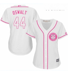 Womens Majestic Houston Astros 44 Roy Oswalt Replica White Fashion Cool Base MLB Jersey