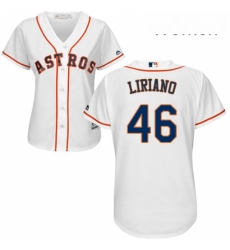Womens Majestic Houston Astros 46 Francisco Liriano Authentic White Home Cool Base MLB Jersey 
