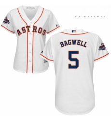 Womens Majestic Houston Astros 5 Jeff Bagwell Authentic White Home 2017 World Series Champions Cool Base MLB Jersey
