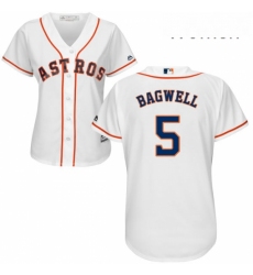 Womens Majestic Houston Astros 5 Jeff Bagwell Replica White Home Cool Base MLB Jersey