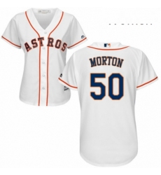 Womens Majestic Houston Astros 50 Charlie Morton Authentic White Home Cool Base MLB Jersey 