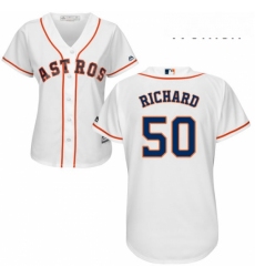 Womens Majestic Houston Astros 50 JR Richard Replica White Home Cool Base MLB Jersey
