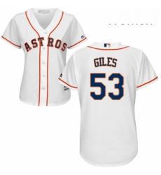 Womens Majestic Houston Astros 53 Ken Giles Replica White Home Cool Base MLB Jersey 
