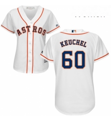 Womens Majestic Houston Astros 60 Dallas Keuchel Replica White Home Cool Base MLB Jersey