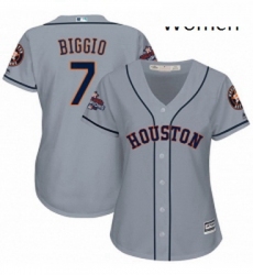 Womens Majestic Houston Astros 7 Craig Biggio Authentic Grey Road 2017 World Series Champions Cool Base MLB Jersey