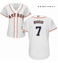 Womens Majestic Houston Astros 7 Craig Biggio Authentic White Home Cool Base MLB Jersey