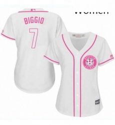 Womens Majestic Houston Astros 7 Craig Biggio Replica White Fashion Cool Base MLB Jersey