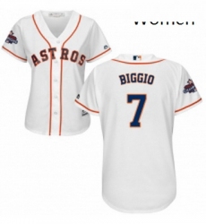 Womens Majestic Houston Astros 7 Craig Biggio Replica White Home 2017 World Series Champions Cool Base MLB Jersey