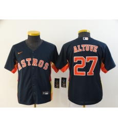 Youth Astros 27 Jose Altuve Navy Youth 2020 Nike Cool Base Jersey