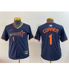Youth Houston Astros 1 Carlos Correa Navy 2025 City Connect Limited Stitched Baseball Jersey Youth Houston Astros 1 Carlos Correa Navy 2025 City Connect Limited Stitched Baseball Jersey