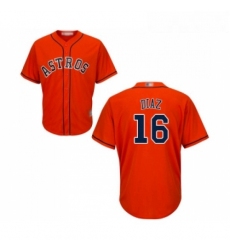 Youth Houston Astros 16 Aledmys Diaz Authentic Orange Alternate Cool Base Baseball Jersey 