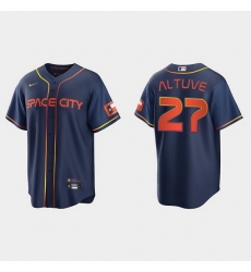 Youth Houston Astros 27 Jose Altuve 2022 Navy City Connect Stitched Jersey