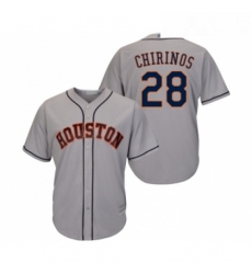Youth Houston Astros 28 Robinson Chirinos Authentic Grey Road Cool Base Baseball Jersey 