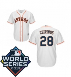 Youth Houston Astros 28 Robinson Chirinos White Home Cool Base Baseball jersey