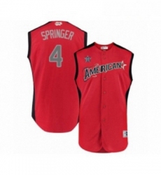 Youth Houston Astros 4 George Springer Authentic Red American League 2019 Baseball All Star Jersey