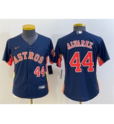 Youth Houston Astros 44 Yordan Alvarez Navy With Patch Cool Base Stitched Jersey