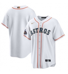 Youth Houston Astros Blank White 2023 Gold Collection With World Serise Champions Patch Stitched Baseball Jersey