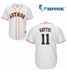 Youth Majestic Houston Astros 11 Evan Gattis Authentic White Home Cool Base MLB Jersey
