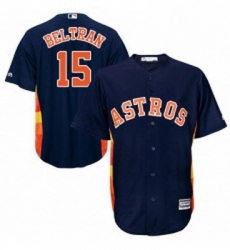 Youth Majestic Houston Astros 15 Carlos Beltran Authentic Navy Blue Alternate Cool Base MLB Jersey