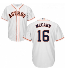 Youth Majestic Houston Astros 16 Brian McCann Authentic White Home Cool Base MLB Jersey