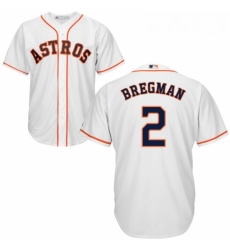 Youth Majestic Houston Astros 2 Alex Bregman Authentic White Home Cool Base MLB Jersey