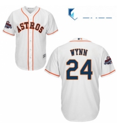 Youth Majestic Houston Astros 24 Jimmy Wynn Authentic White Home 2017 World Series Champions Cool Base MLB Jersey 