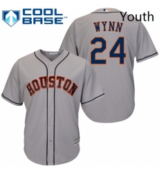 Youth Majestic Houston Astros 24 Jimmy Wynn Replica Grey Road Cool Base MLB Jersey 