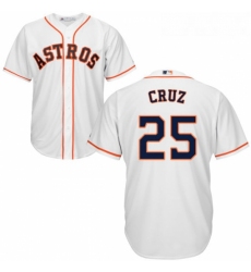 Youth Majestic Houston Astros 25 Jose Cruz Authentic White Home Cool Base MLB Jersey