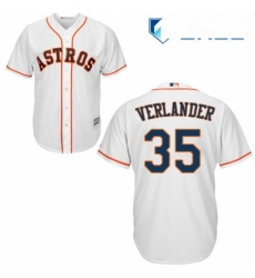 Youth Majestic Houston Astros 35 Justin Verlander Authentic White Home Cool Base MLB Jersey 