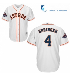 Youth Majestic Houston Astros 4 George Springer Authentic White Home 2017 World Series Champions Cool Base MLB Jersey
