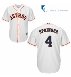Youth Majestic Houston Astros 4 George Springer Authentic White Home Cool Base MLB Jersey