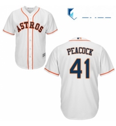 Youth Majestic Houston Astros 41 Brad Peacock Authentic White Home Cool Base MLB Jersey 