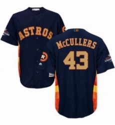 Youth Majestic Houston Astros 43 Lance McCullers Authentic Navy Blue Alternate 2018 Gold Program Cool Base MLB Jersey