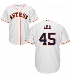 Youth Majestic Houston Astros 45 Carlos Lee Replica White Home Cool Base MLB Jersey