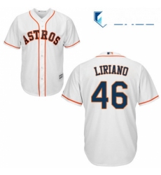 Youth Majestic Houston Astros 46 Francisco Liriano Replica White Home Cool Base MLB Jersey 