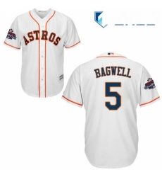 Youth Majestic Houston Astros 5 Jeff Bagwell Authentic White Home 2017 World Series Champions Cool Base MLB Jersey