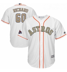 Youth Majestic Houston Astros 60 Dallas Keuchel Authentic White 2018 Gold Program Cool Base MLB Jersey