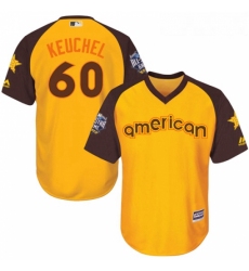 Youth Majestic Houston Astros 60 Dallas Keuchel Authentic Yellow 2016 All Star American League BP Cool Base MLB Jersey