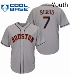 Youth Majestic Houston Astros 7 Craig Biggio Authentic Grey Road Cool Base MLB Jersey
