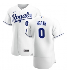 Men Kansas City Royals 0 Nick Heath Men Nike White Home 2020 Flex Base Player MLB Jersey