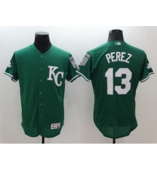 Men Kansas City Royals 13 Perez Green Elite 2021 MLB Jerseys