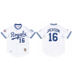 Men Kansas City Royals 16 Bo Jackson 1989 White Stitched Jerse