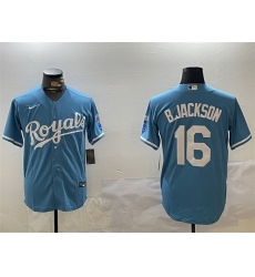 Men Kansas City Royals 16 Bo Jackson Blue Cool Base Stitched Baseball Jersey