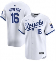 Men Kansas City Royals 16 Hunter Renfroe White 2024 Home Limited Cool Base Stitched Baseball Jersey