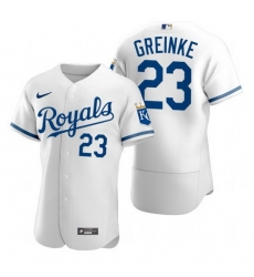 Men Kansas City Royals 23 Zack Greinke White Flex Base Stitched jersey